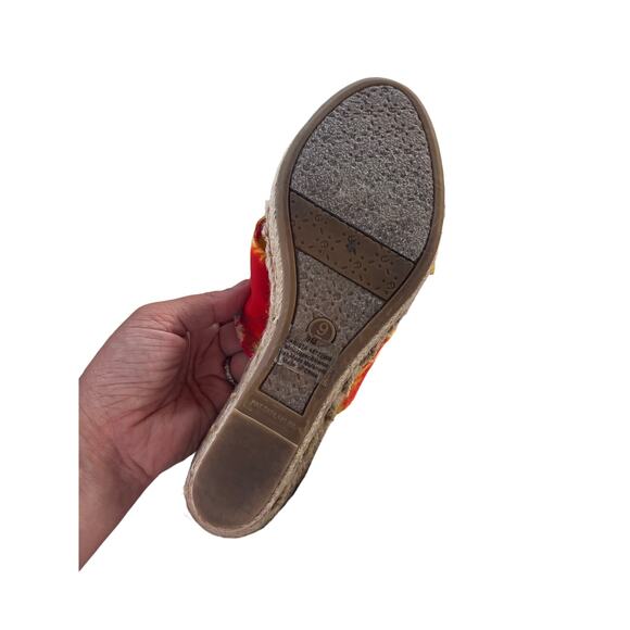 Etienne Aigner Krista Watercolor Twisted Knot Espadrille Wedge Sandal Size 9 - Picture 8 of 8